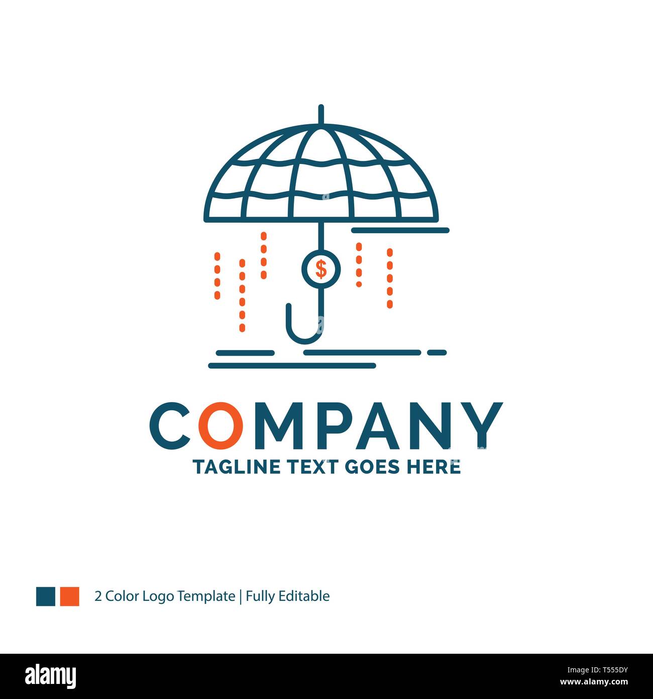 Finance Financial Insurance Money Protection Logo Design Blue And Orange Brand Name Design Place For line Business Logo Template Stock Vector Image Art Alamy