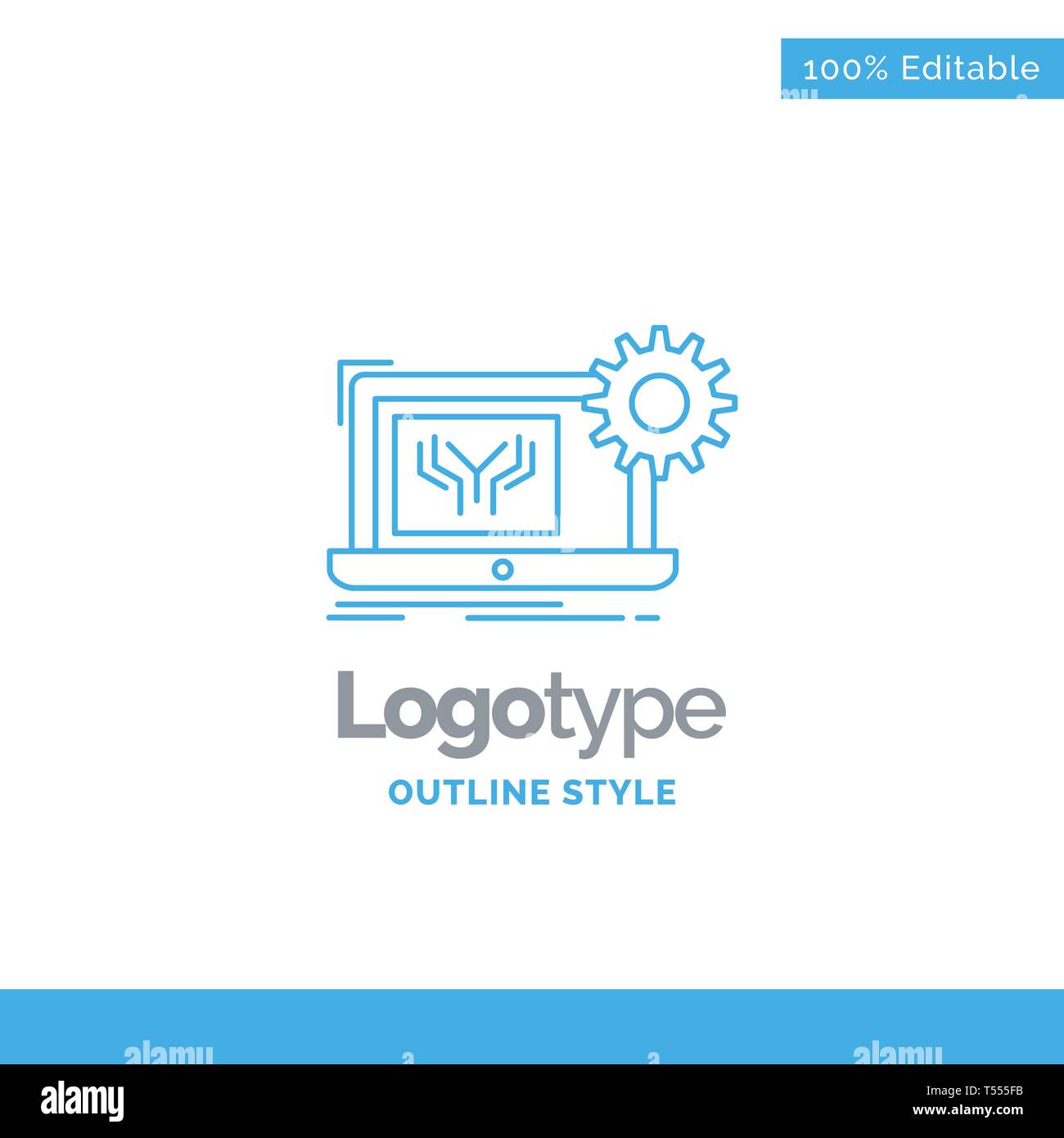 Blue Logo design for Blueprint, circuit, electronics, engineering