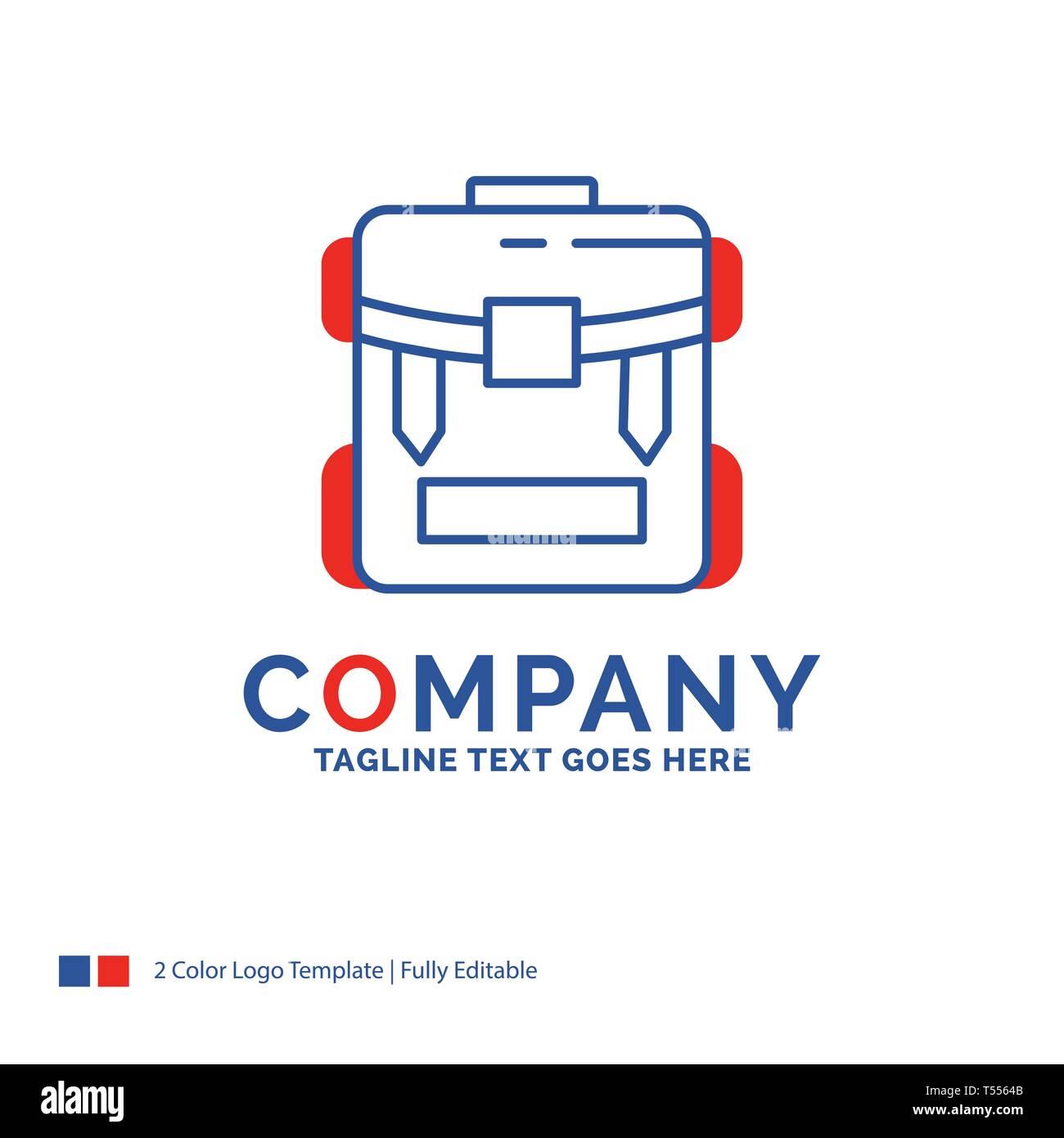 Company Name Logo Design For bag, camping, zipper, hiking, luggage. Blue  and red Brand Name Design with place for Tagline. Abstract Creative Logo  temp Stock Vector Image & Art - Alamy