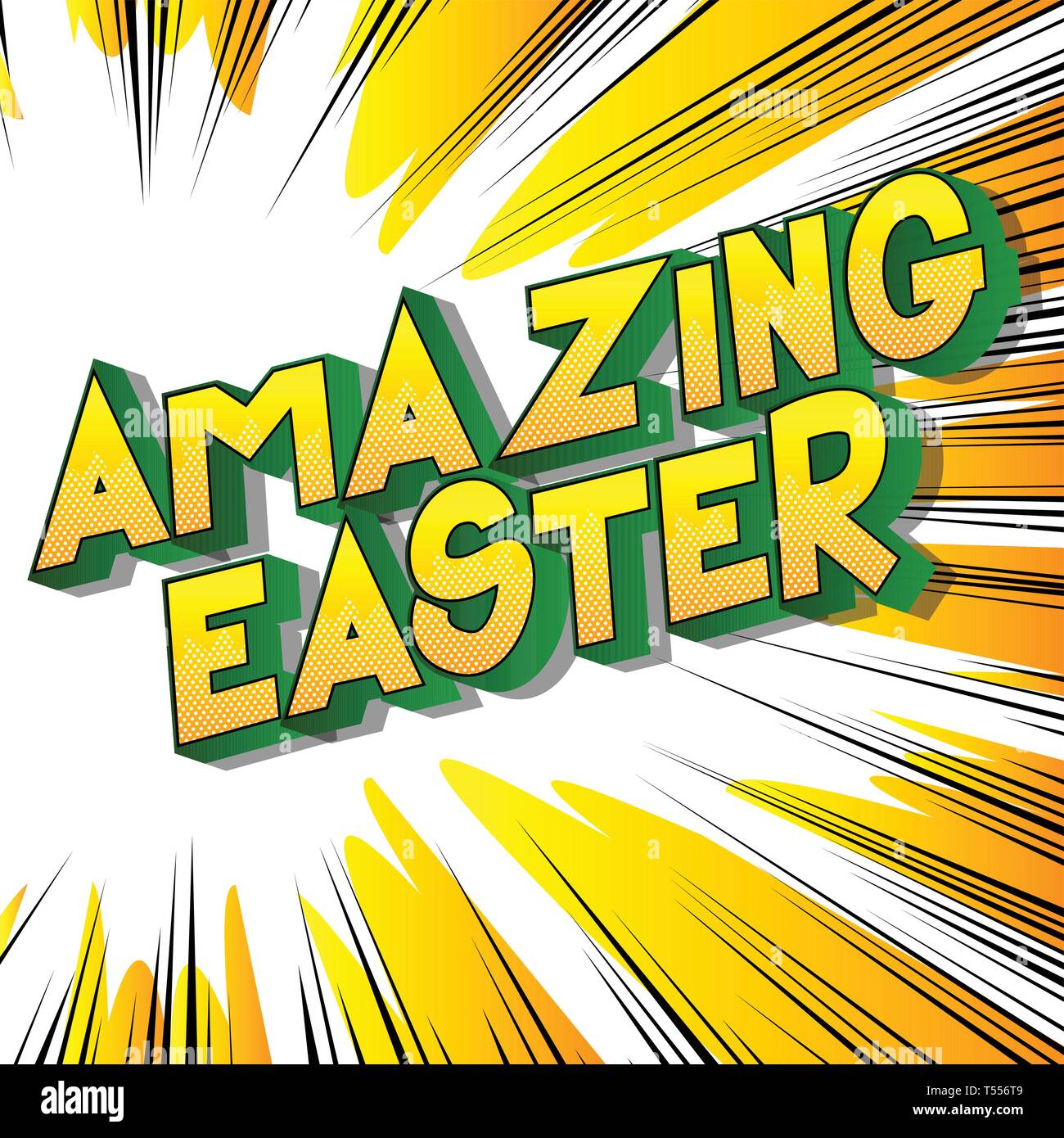 Amazing Easter - Vector illustrated comic book style phrase on abstract background. Stock Vector