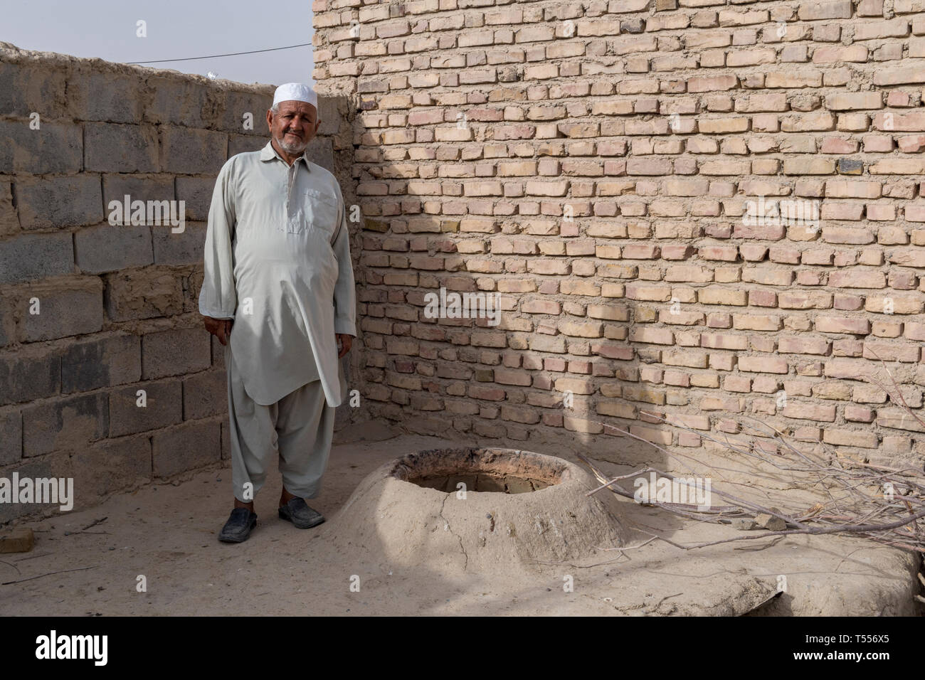 Tribal man near Zabol, Sistan and Baluchistan, Iran Stock Photo
