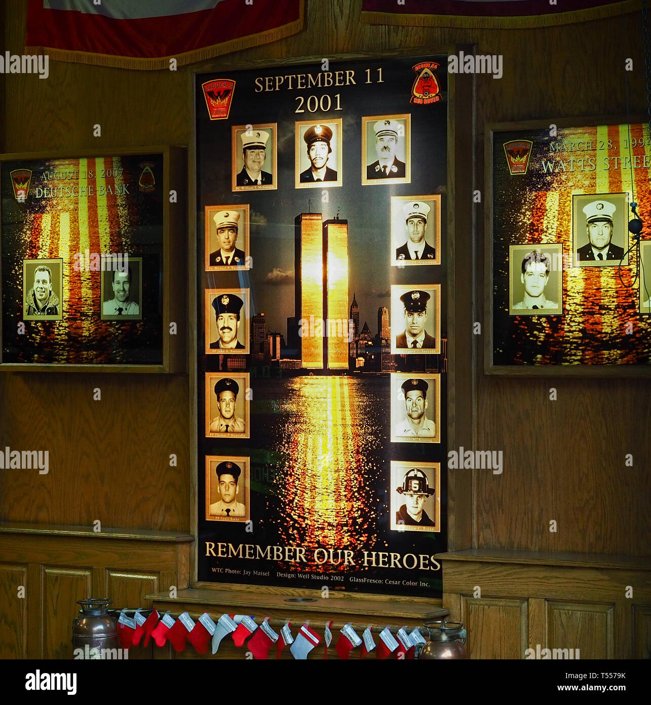 New york fire station memorial for 9 11 hi-res stock New york fire station memorial for 9 11 hi-res stock