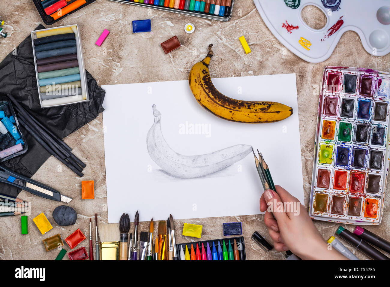 Banana  Colored Pencil Art