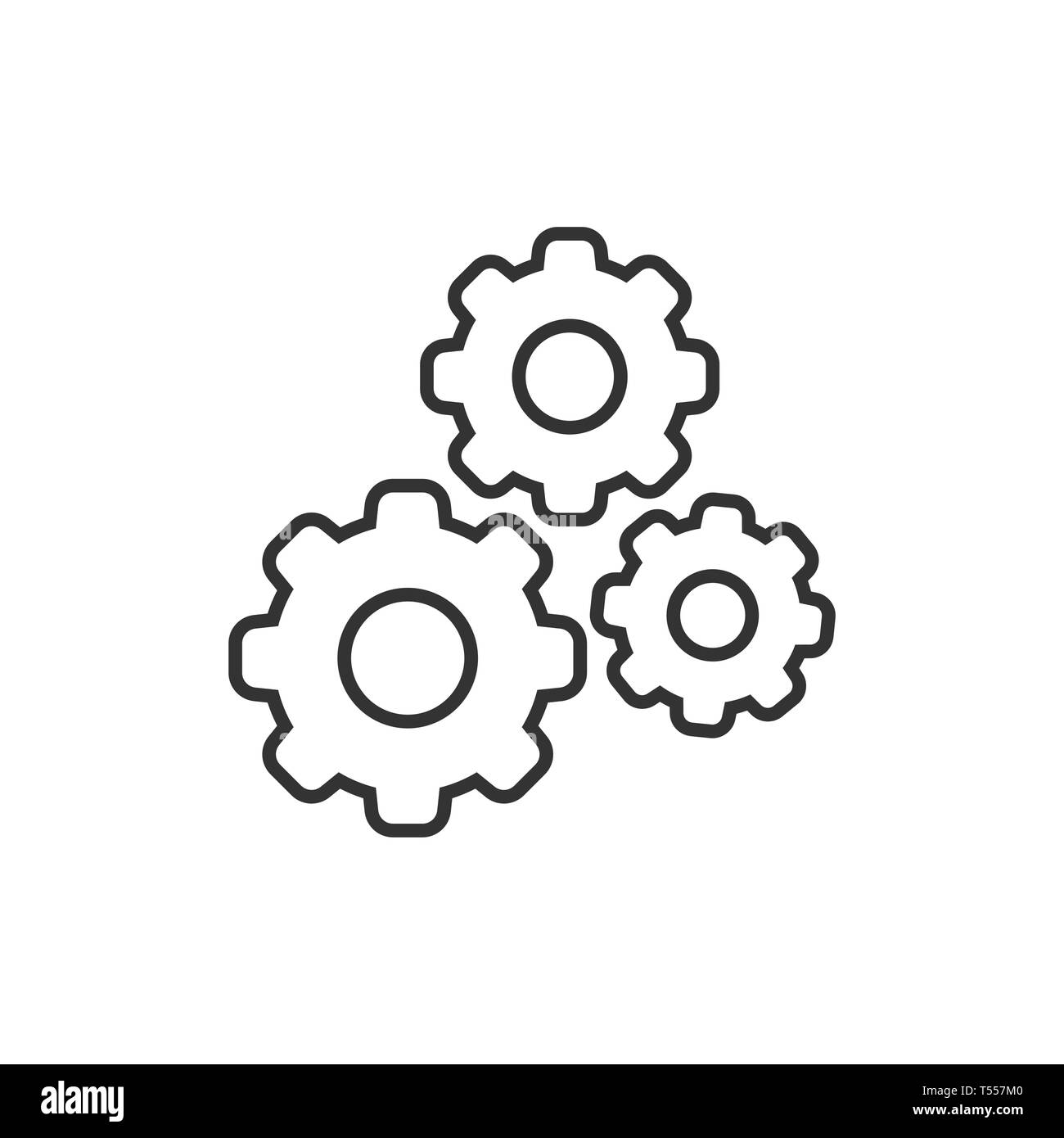Gear vector icon in flat style. Cog wheel illustration on white ...