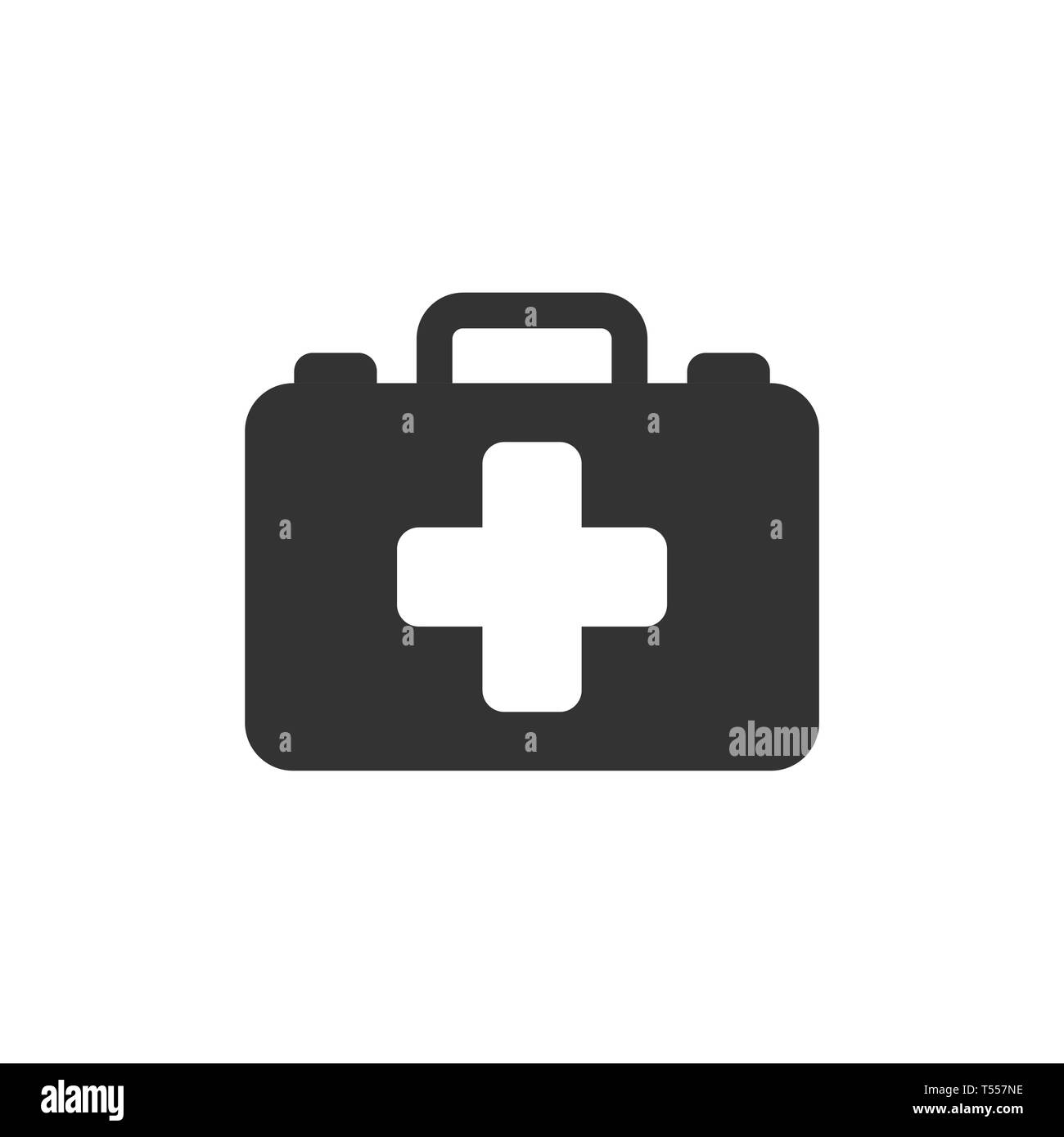 First aid kit icon in flat style. Health, help and medical diagnostics ...