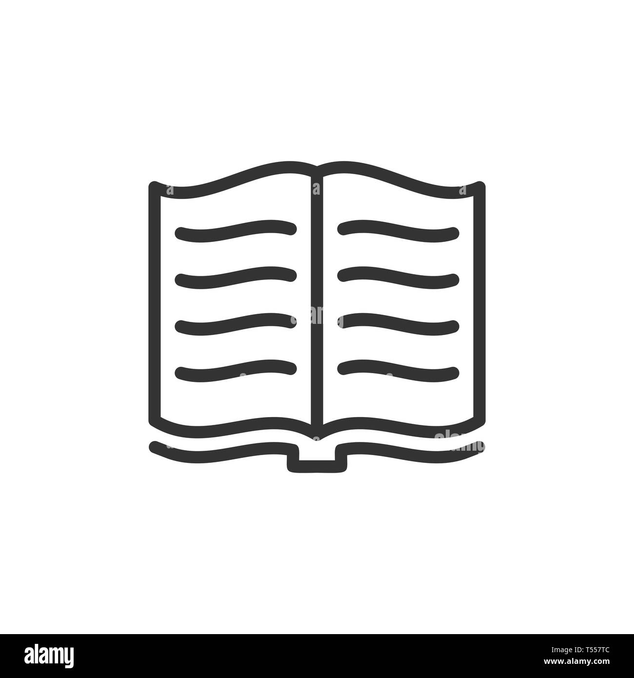 Open book icon in flat style. Literature vector illustration on white ...