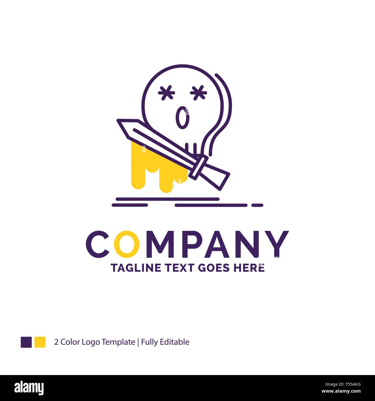 Company Name Logo Design For Death, frag, game, kill, sword. Purple and  yellow Brand Name Design with place for Tagline. Creative Logo template for  Sm Stock Vector Image & Art - Alamy