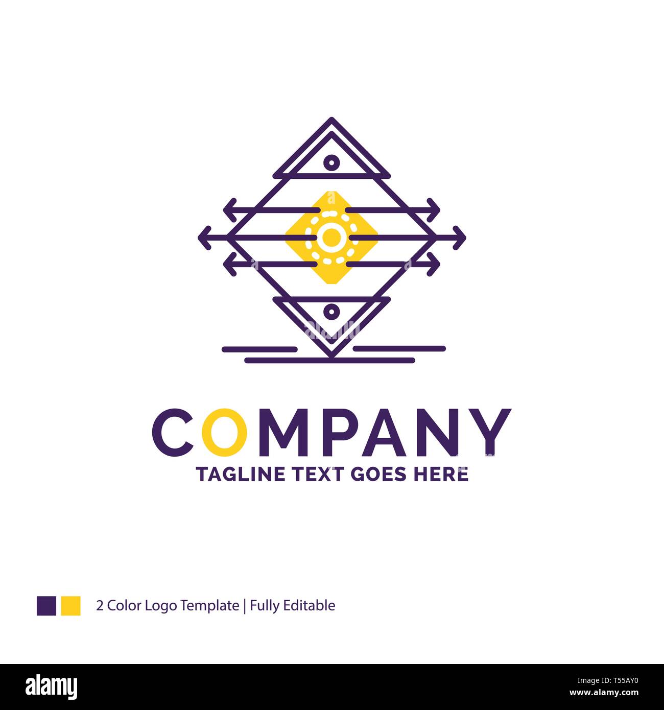 Company Name Logo Design For Traffic Lane Road Sign Safety Purple And Yellow Brand Name Design With Place For Tagline Creative Logo Template For Stock Vector Image Art Alamy