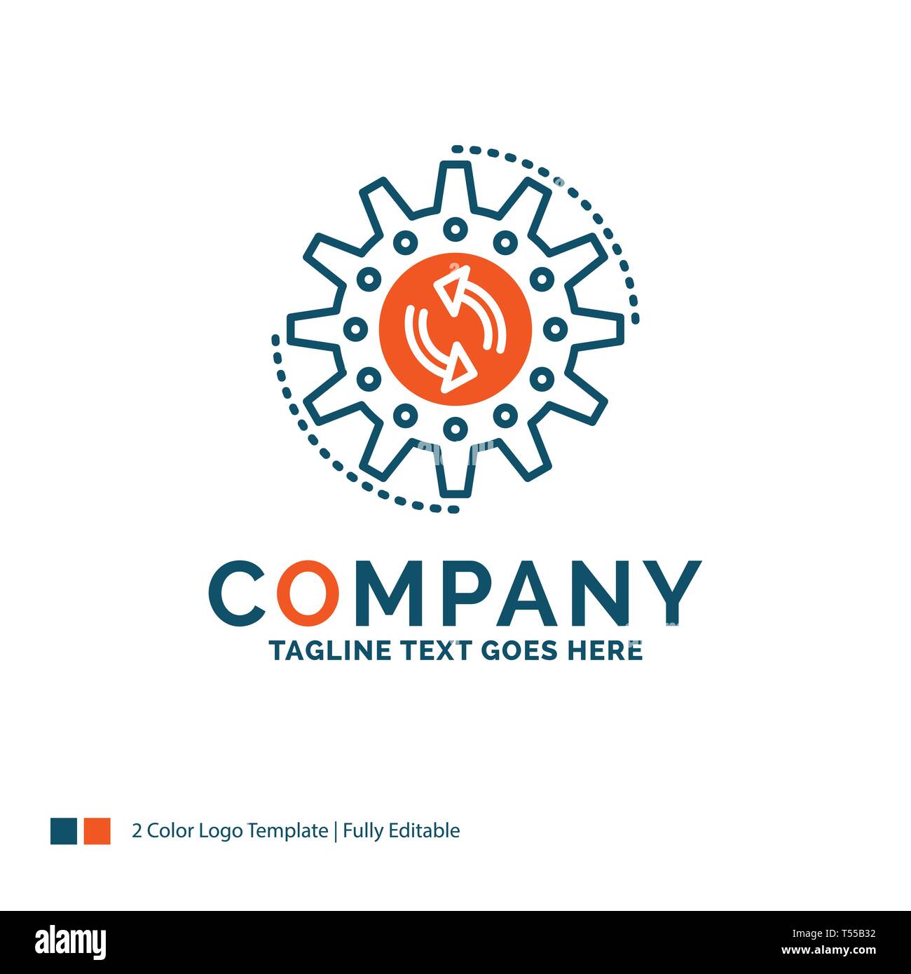 management, process, production, task, work Logo Design. Blue and