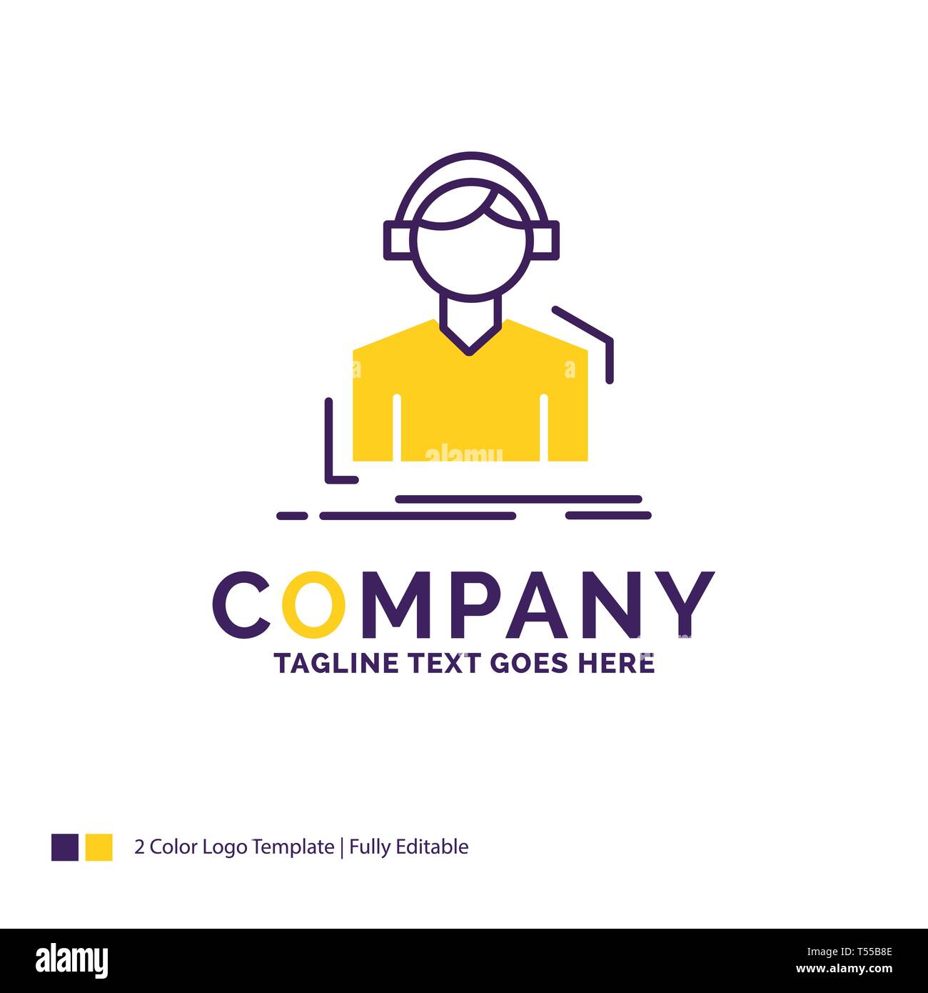 Company Name Logo Design For Engineer Headphones Listen Meloman Music Purple And Yellow Brand Name Design With Place For Tagline Creative Logo T Stock Vector Image Art Alamy