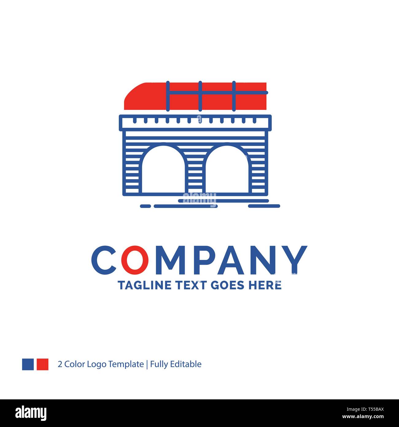 Company Name Logo Design For metro, railroad, railway, train, transport. Blue and red Brand Name