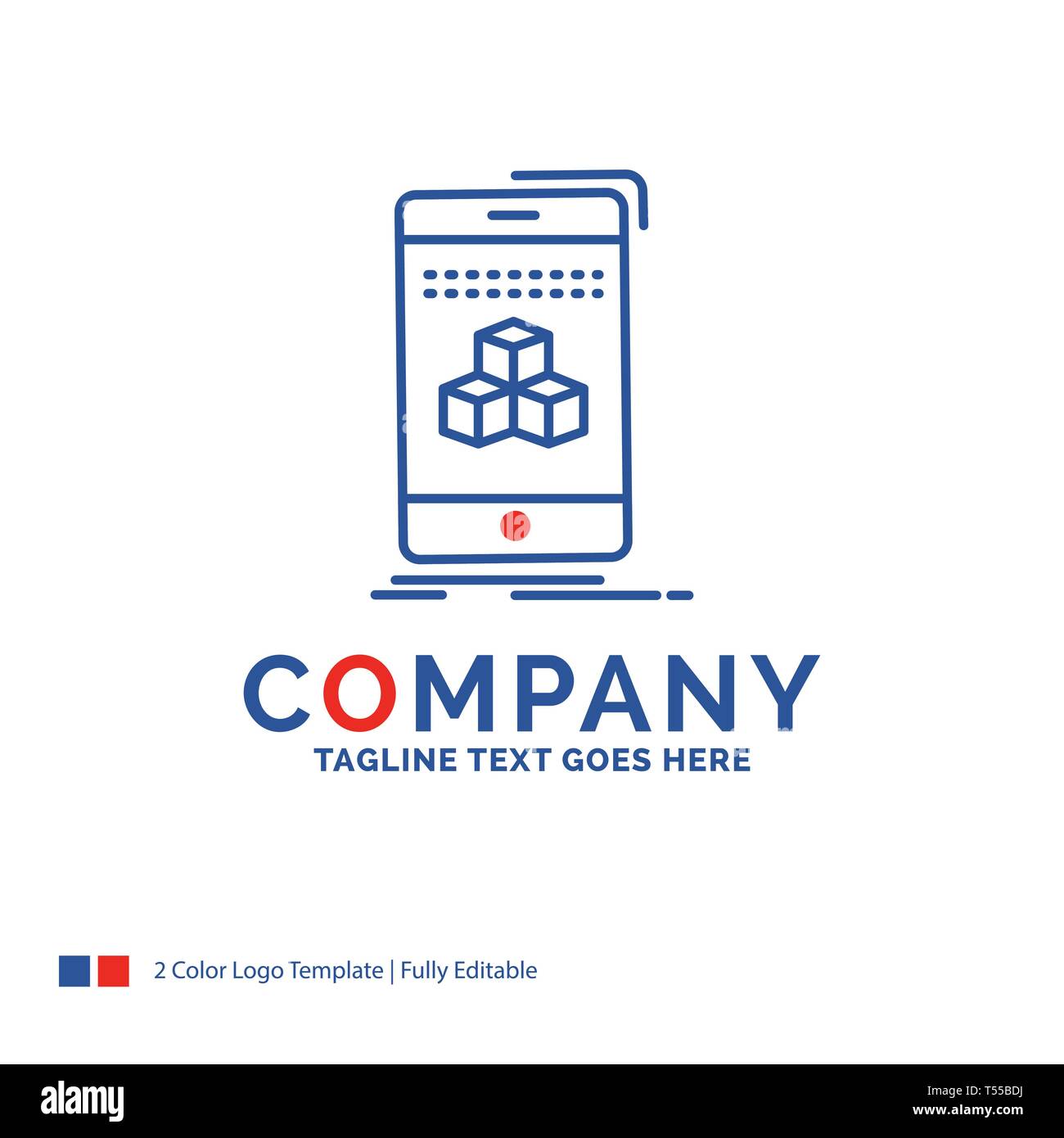 Company Name Logo Design For Box 3d Cube Smartphone Product Blue And Red Brand Name Design With Place For Tagline Abstract Creative Logo Templat Stock Vector Image Art Alamy