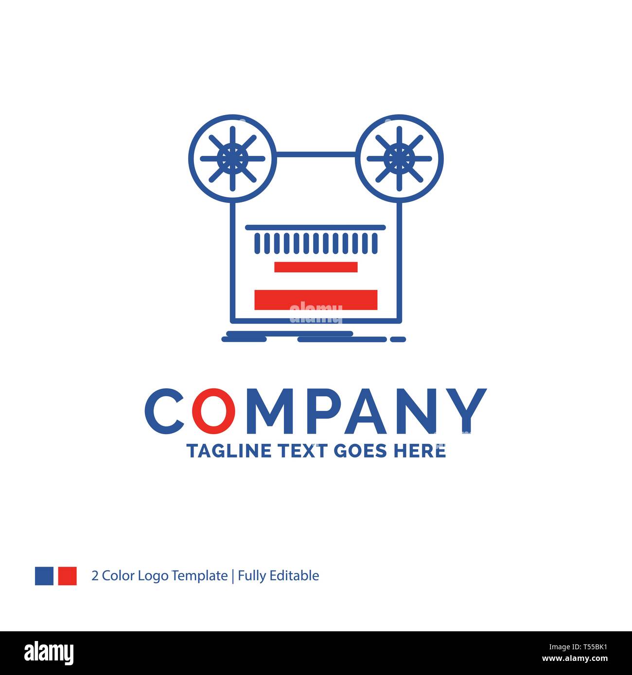 Company Name Logo Design For Record Recording Retro Tape Music Blue And Red Brand Name Design With Place For Tagline Abstract Creative Logo Temp Stock Vector Image Art Alamy