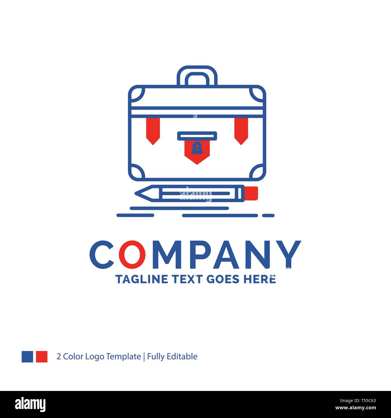 Company Name Logo Design For briefcase, business, financial, management,  portfolio. Blue and red Brand Name Design with place for Tagline. Abstract  Cr Stock Vector Image & Art - Alamy