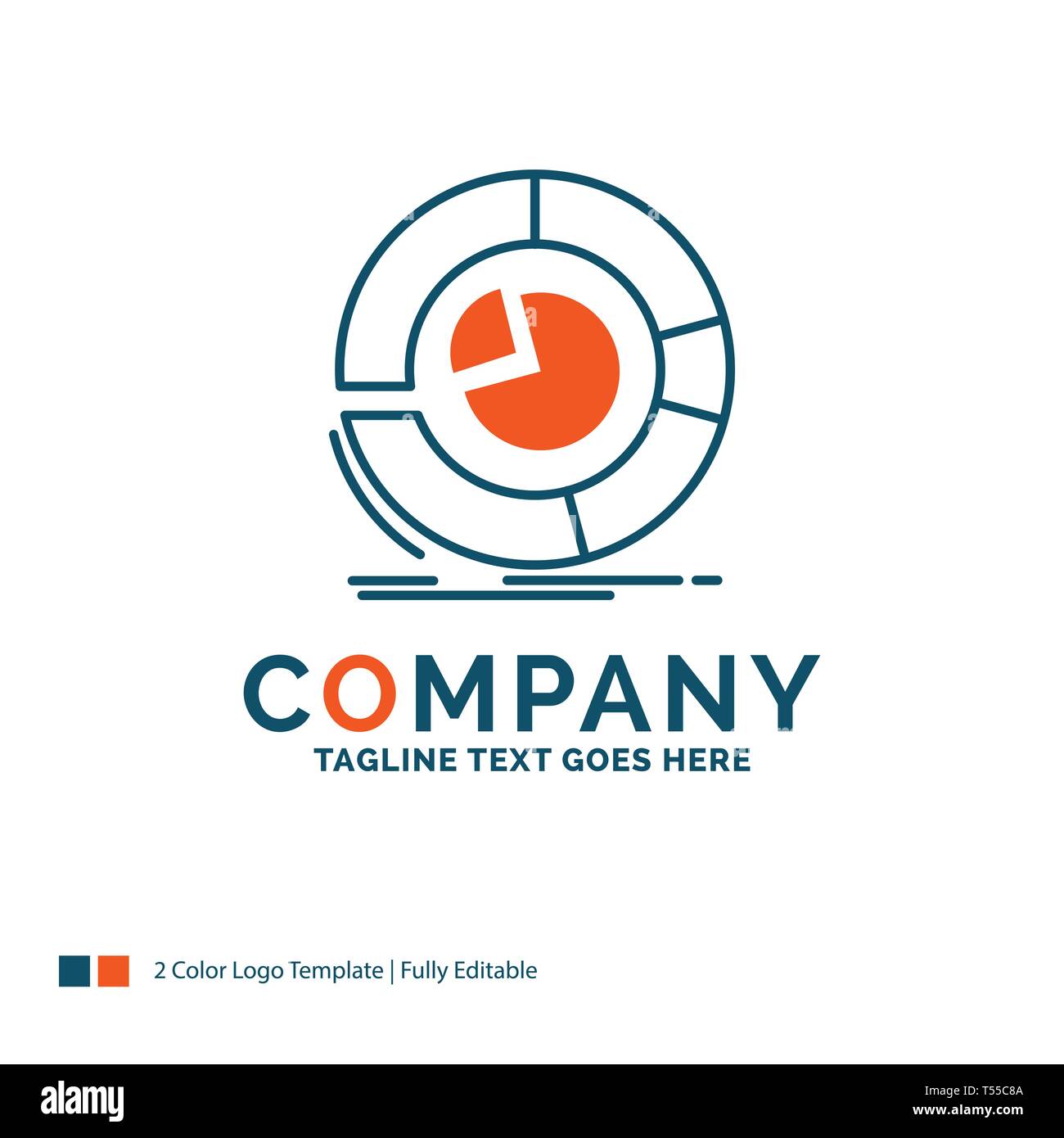 Analysis, analytics, business, diagram, pie chart Logo Design. Blue and