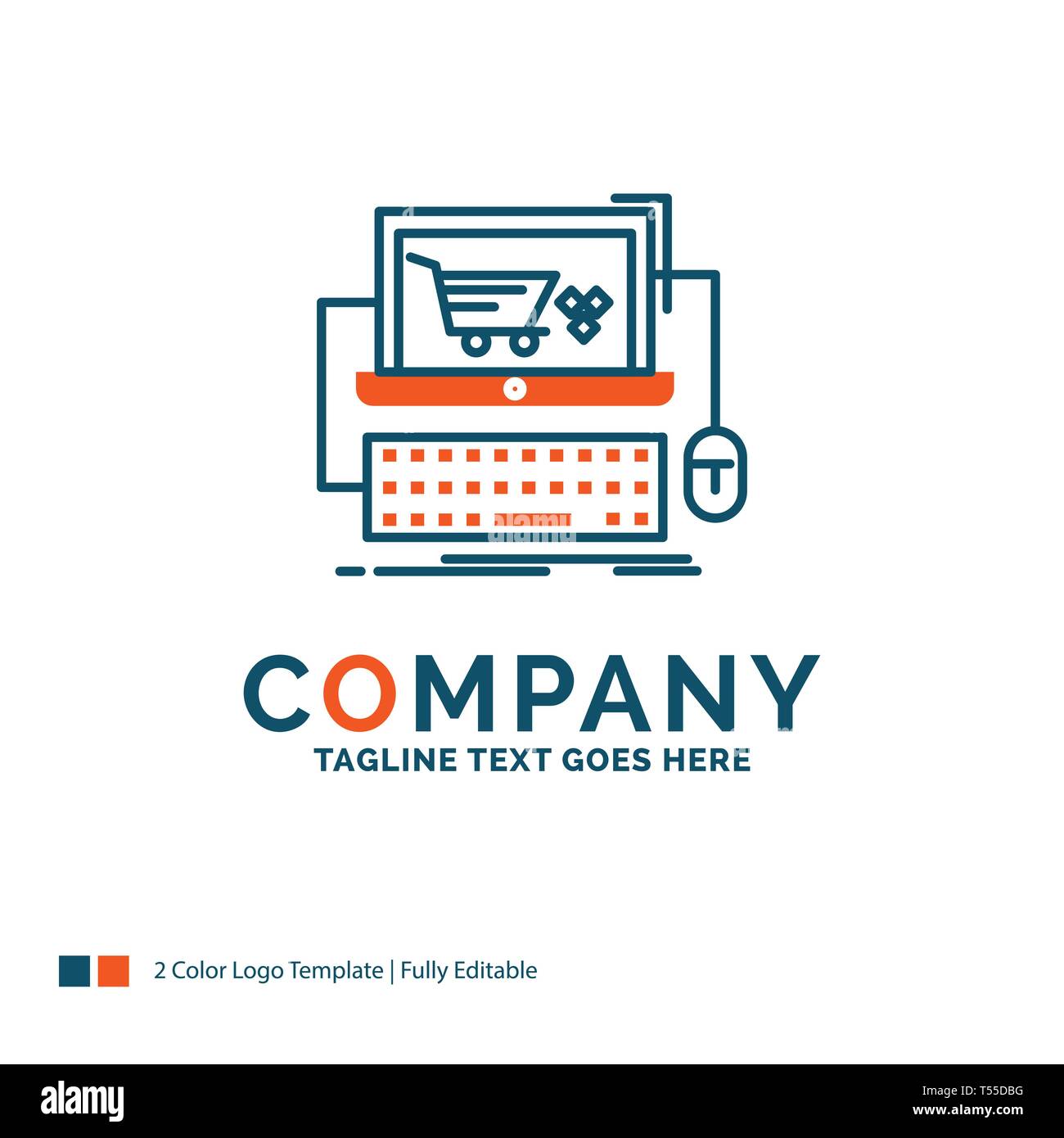 Cart Online Shop Store Game Logo Design Blue And Orange Brand Name Design Place For Tagline Business Logo Template Stock Vector Image Art Alamy