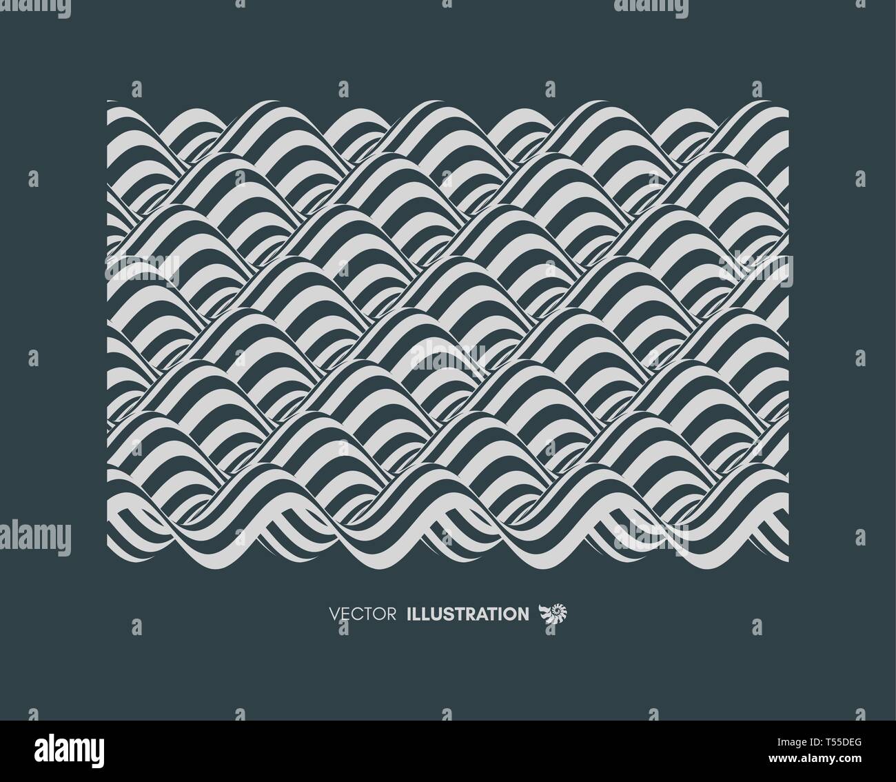 Abstract wavy background. Pattern with optical illusion. Textbook ...