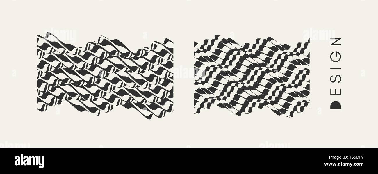 Abstract wavy background. Pattern with optical illusion. Textbook ...