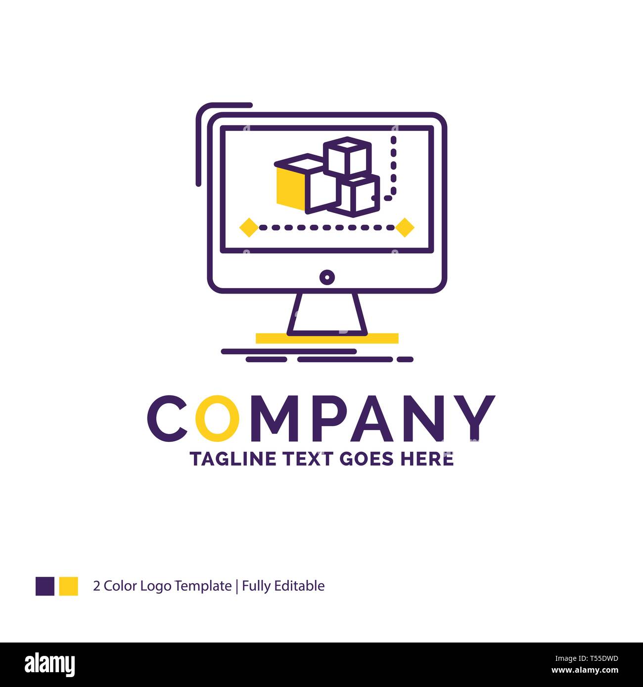 Company Name Logo Design For Animation Computer Editor Monitor