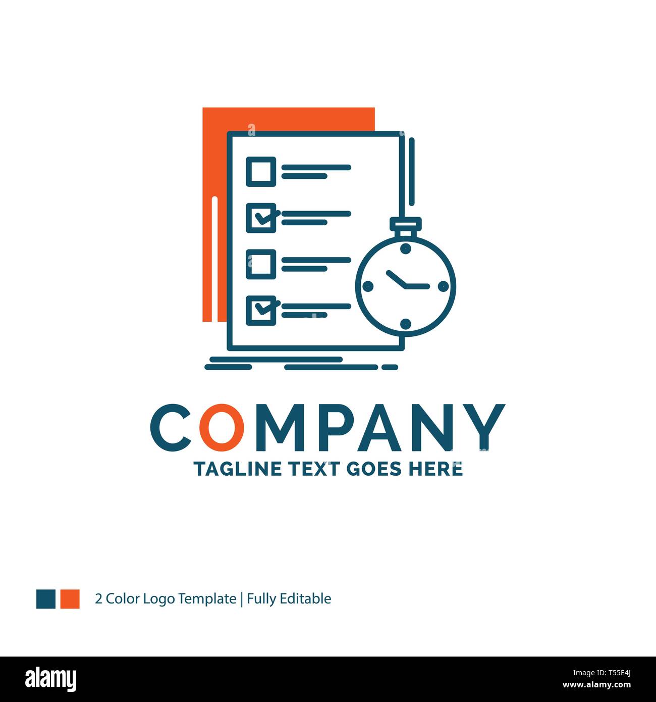 Todo Task List Check Time Logo Design Blue And Orange Brand Name Design Place For line Business Logo Template Stock Vector Image Art Alamy