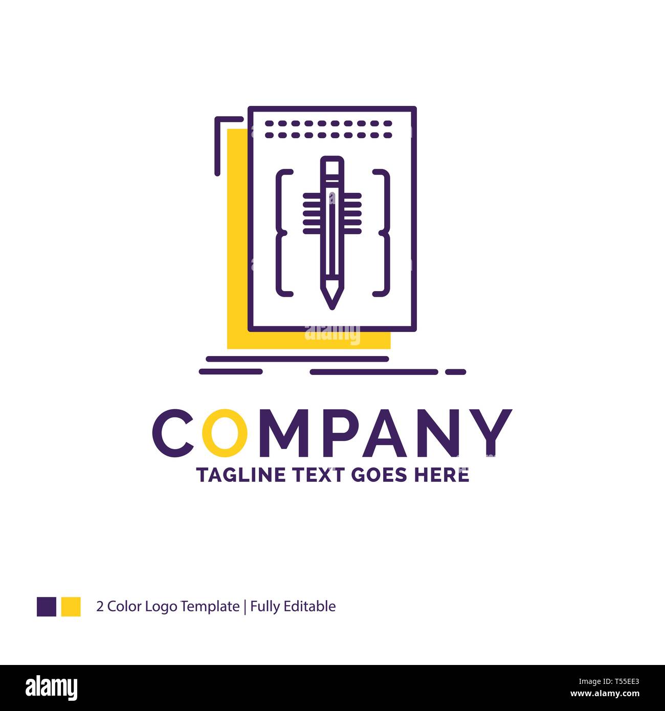 Company Name Logo Design For Code Edit Editor Language Program Purple And Yellow Brand Name Design With Place For line Creative Logo Template Stock Vector Image Art Alamy