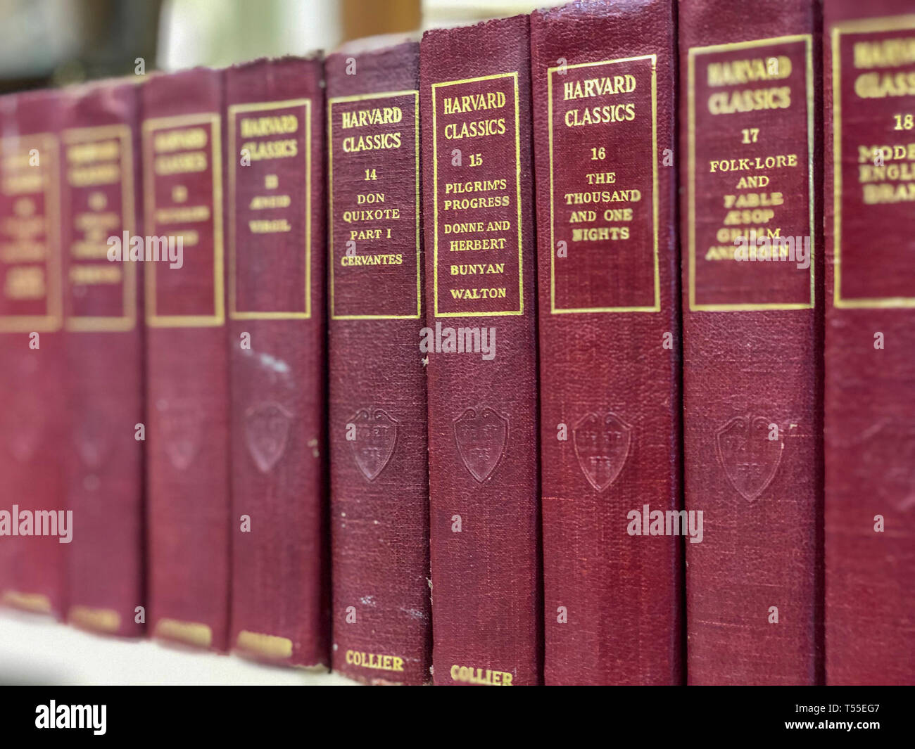 Harvard Classics Series of Books by Collier Stock Photo Alamy