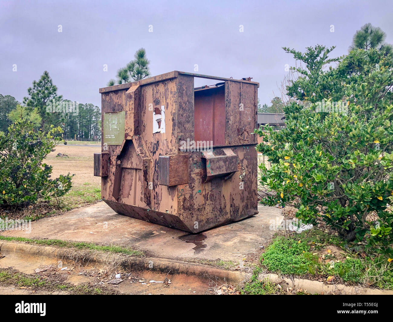 Outdoor dumpster very worn and needs replacing Stock Photo Alamy
