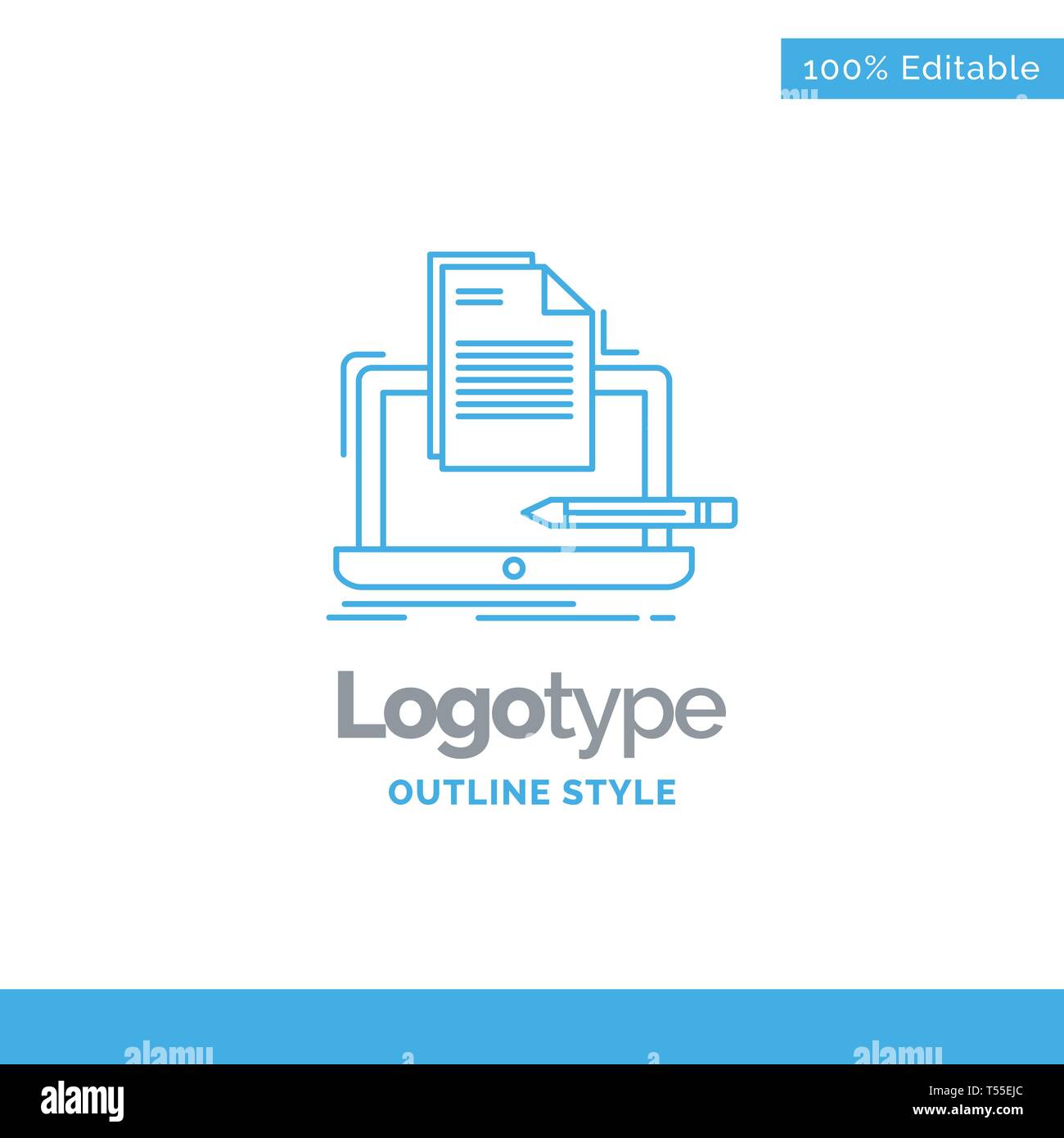 Blue Logo Design For Coder Coding Computer List Paper Business Concept Brand Name Design And Place For line Creative Company Logo Template B Stock Vector Image Art Alamy