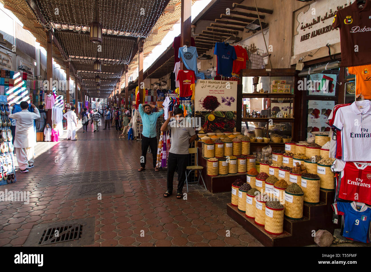 UAE, Dubai, Deira Old Town, Gold and Spice Souq Stock Photo