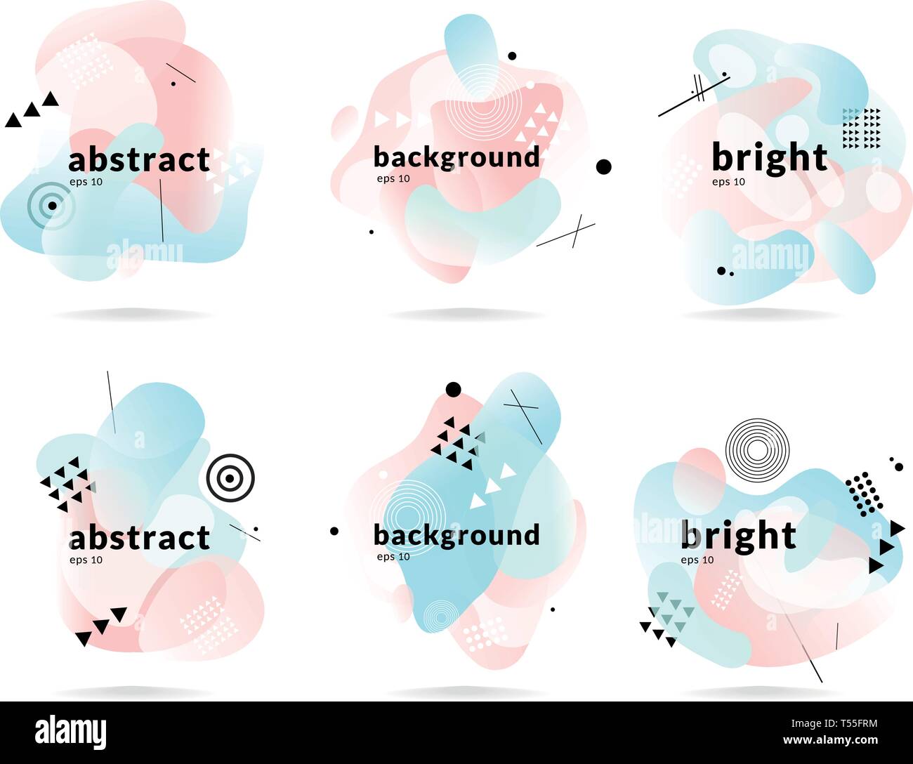 Abstract colorful fluid concept isolated vector backgrounds Stock Vector