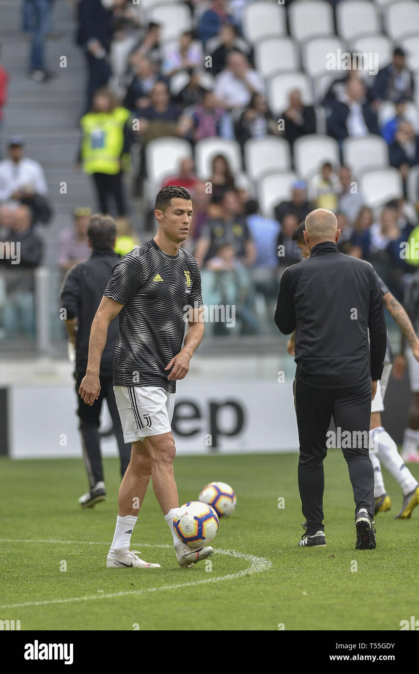 Turin Italy 20th Apr 2019 Cristiano Ronaldo Of Juventus