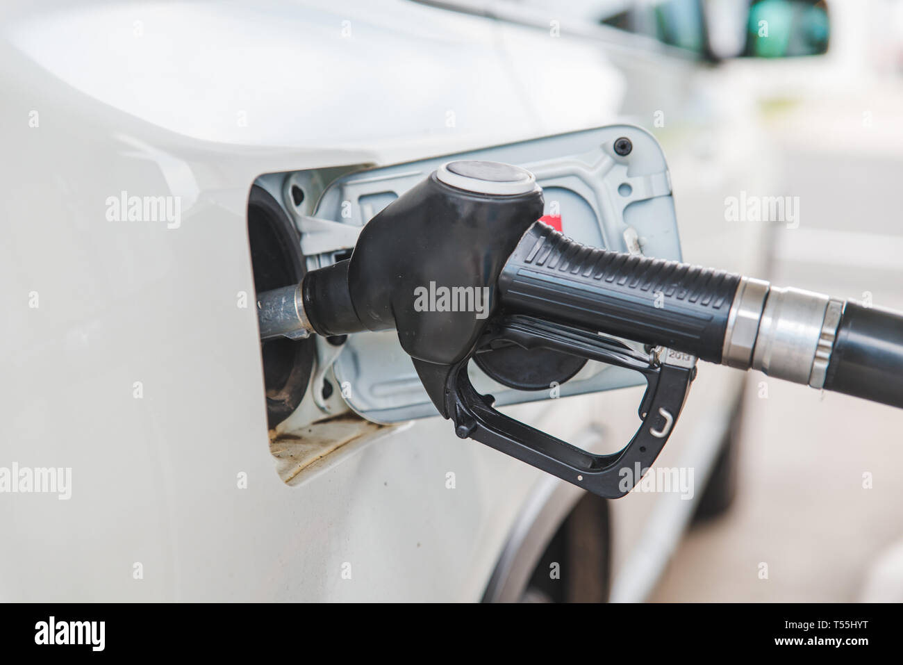 filling up car tank at gas station. close up Stock Photo - Alamy