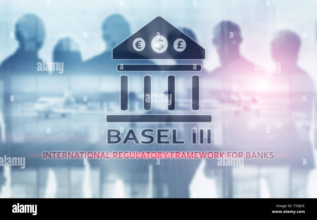 Basel 3. International Regulatory Framework for Banks. Financial banking regulation. Stock Photo
