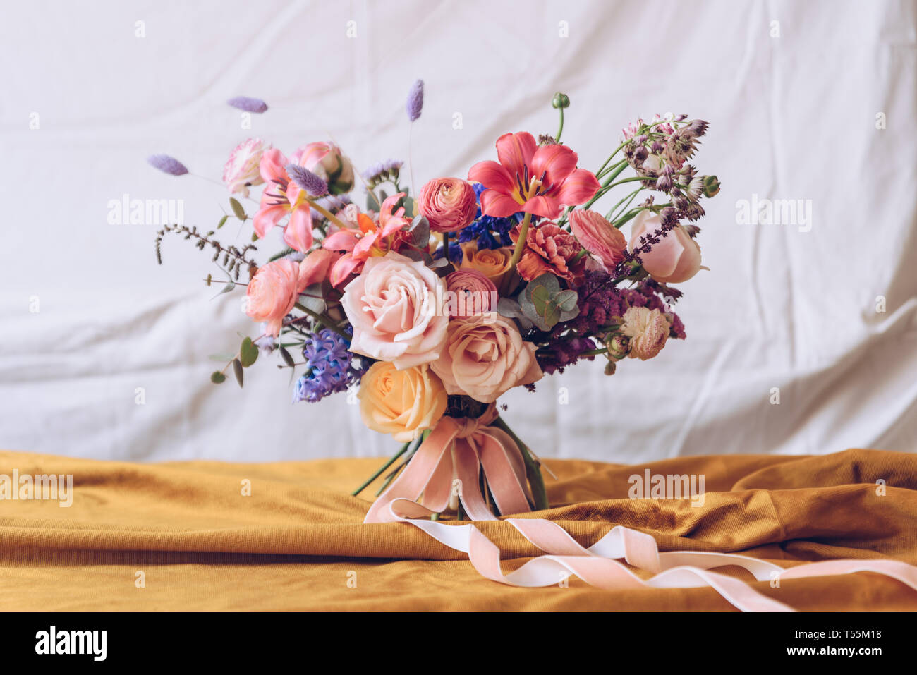 Still life with a beautiful bouquet of flowers Stock Photo - Alamy