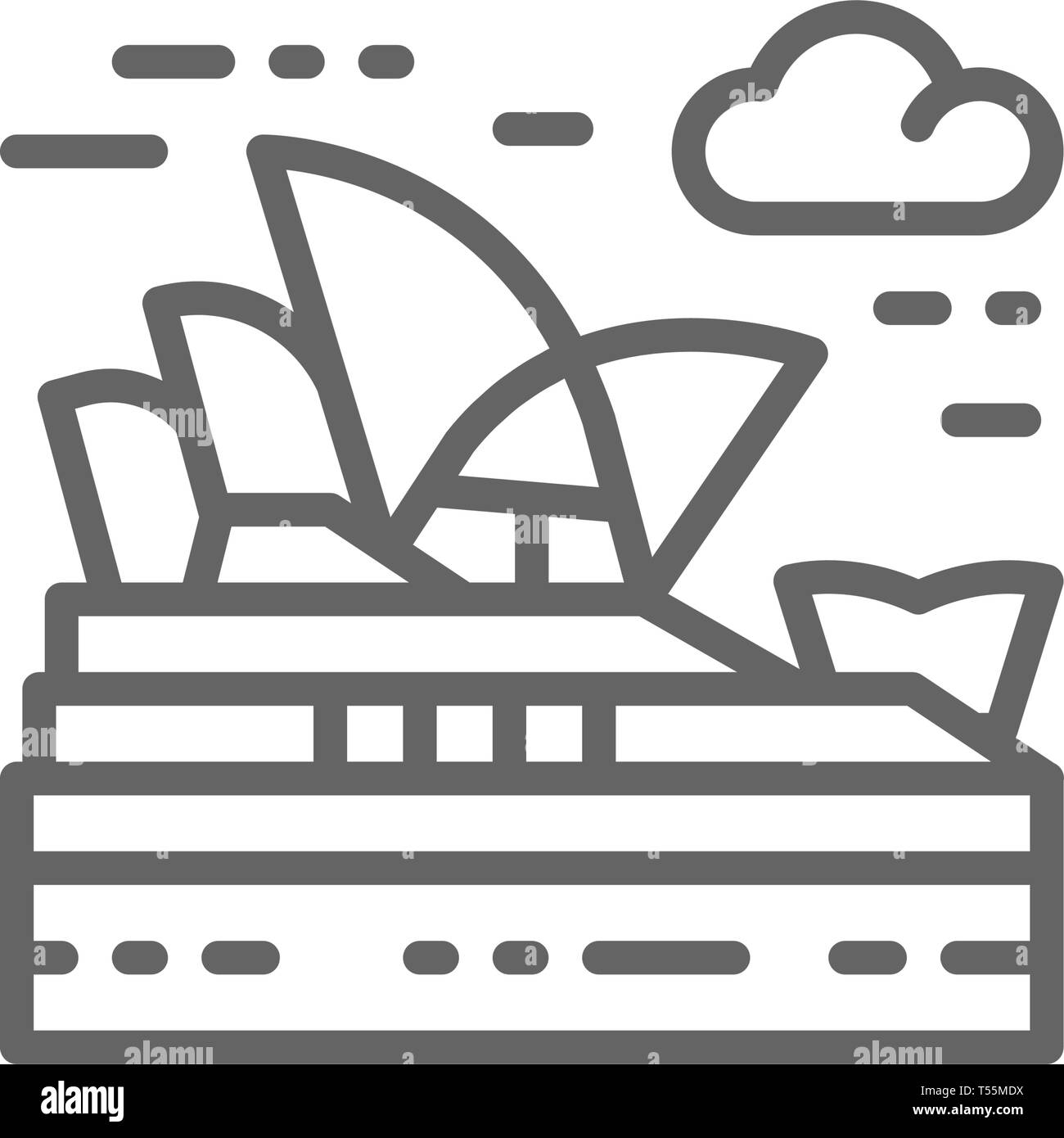 Sydney Opera House, Australia, landmark line icon. Stock Vector