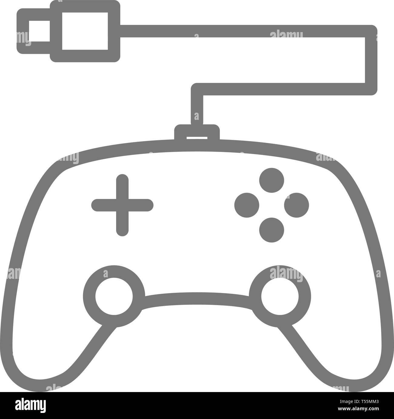 Gamepad, console controler line icon. Stock Vector