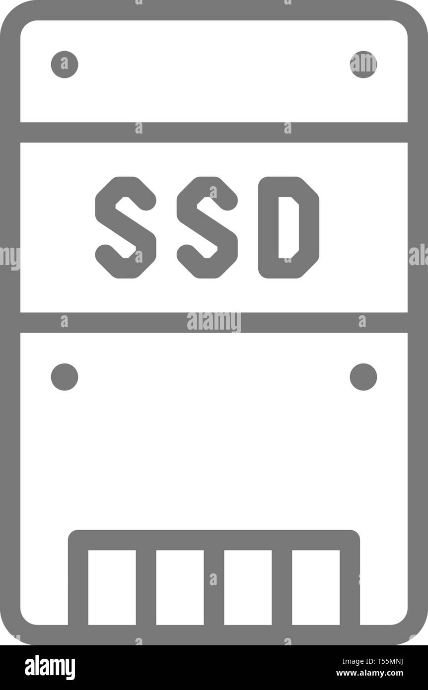 Solid State Drive Ssd Storage Disk Line Icon Stock Vector Image Art Alamy