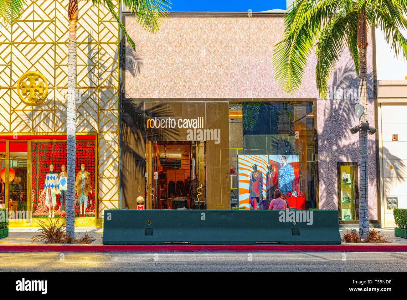 Los Angelos, California, USA - September 23, 2018: View of the fashionable street Rodeo Drive in Hollywood, LA. Stock Photo