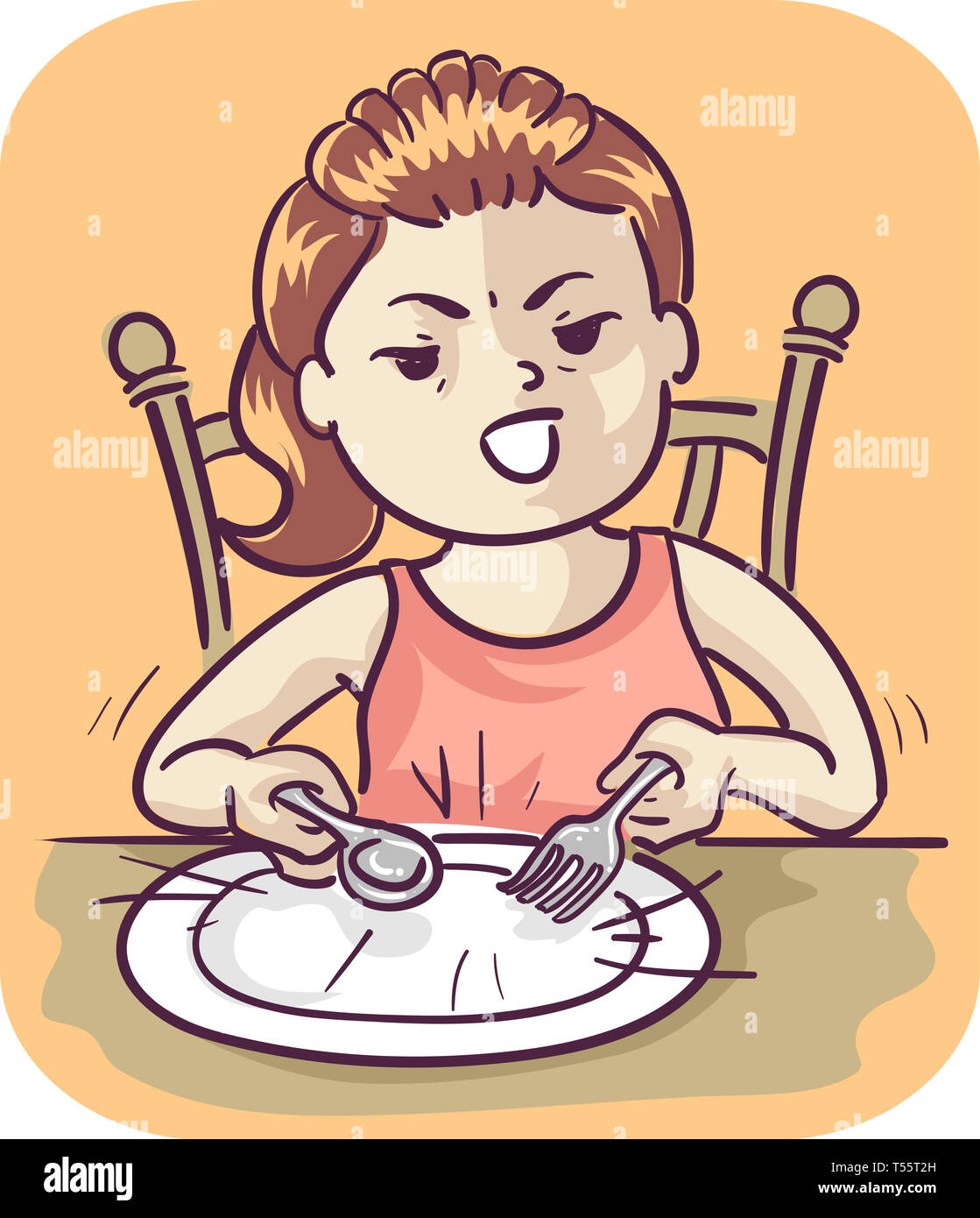 Kid fork and spoon cartoon hires stock photography and images Alamy