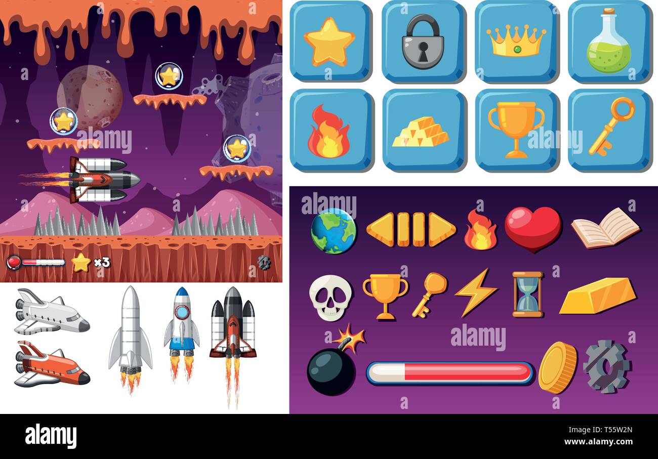 A space game template illustration Stock Vector Image & Art - Alamy