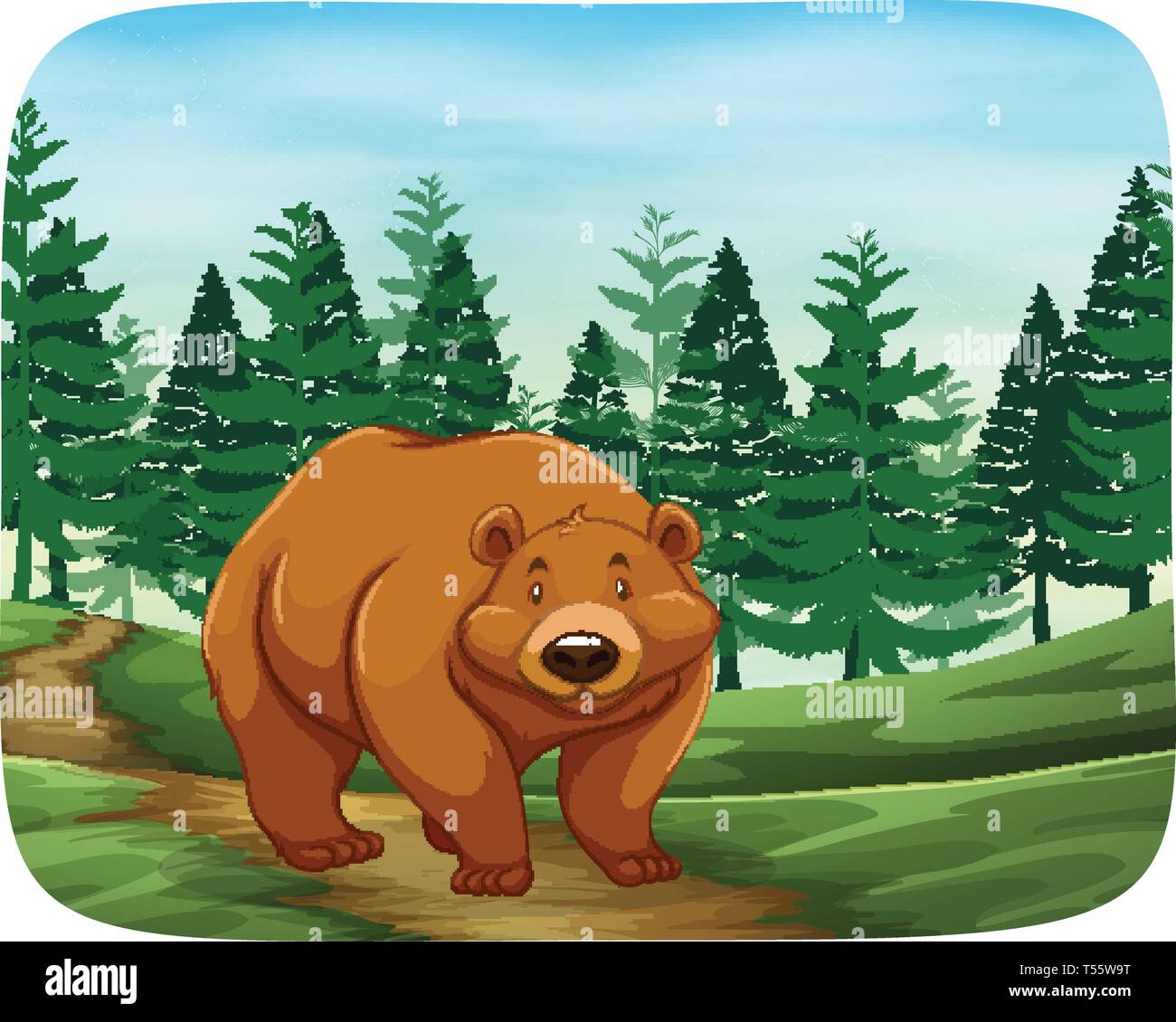 Bear in the wild illustration Stock Vector Image & Art - Alamy