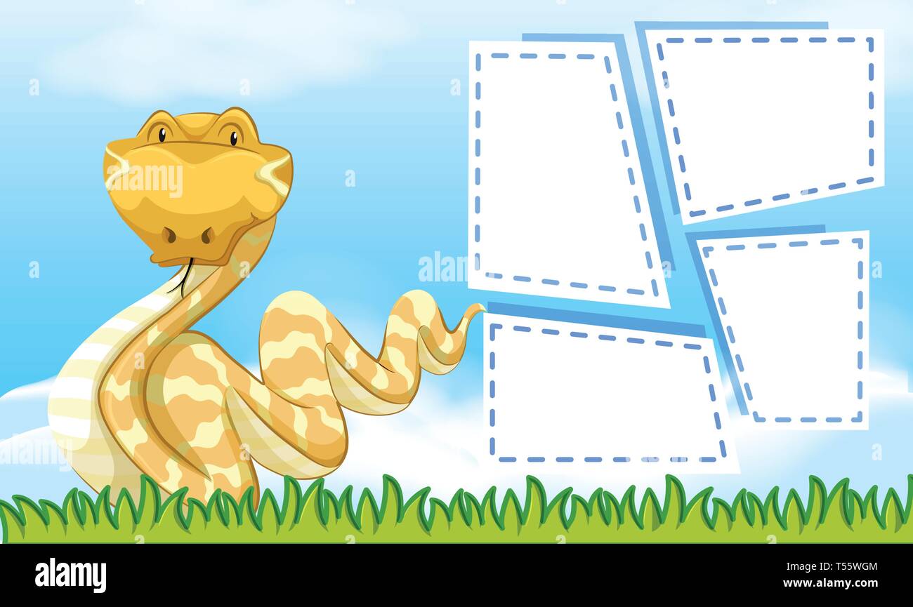 Snake on note template illustration Stock Vector Image & Art - Alamy