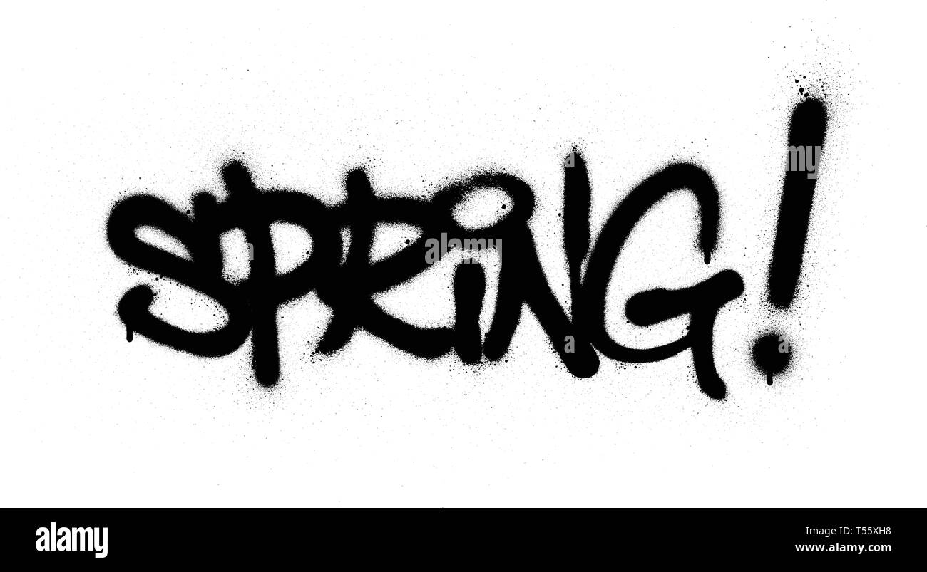 graffiti spring word sprayed in black over white Stock Vector Image ...