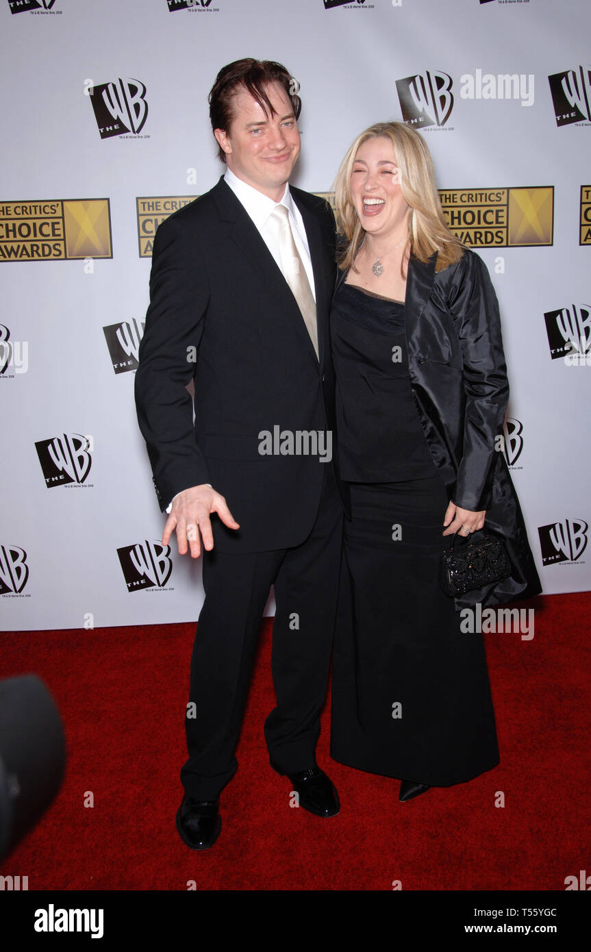 LOS ANGELES, CA. January 09, 2006: Actor BRENDAN FRASER & wife AFTON SMITH  at the 11th