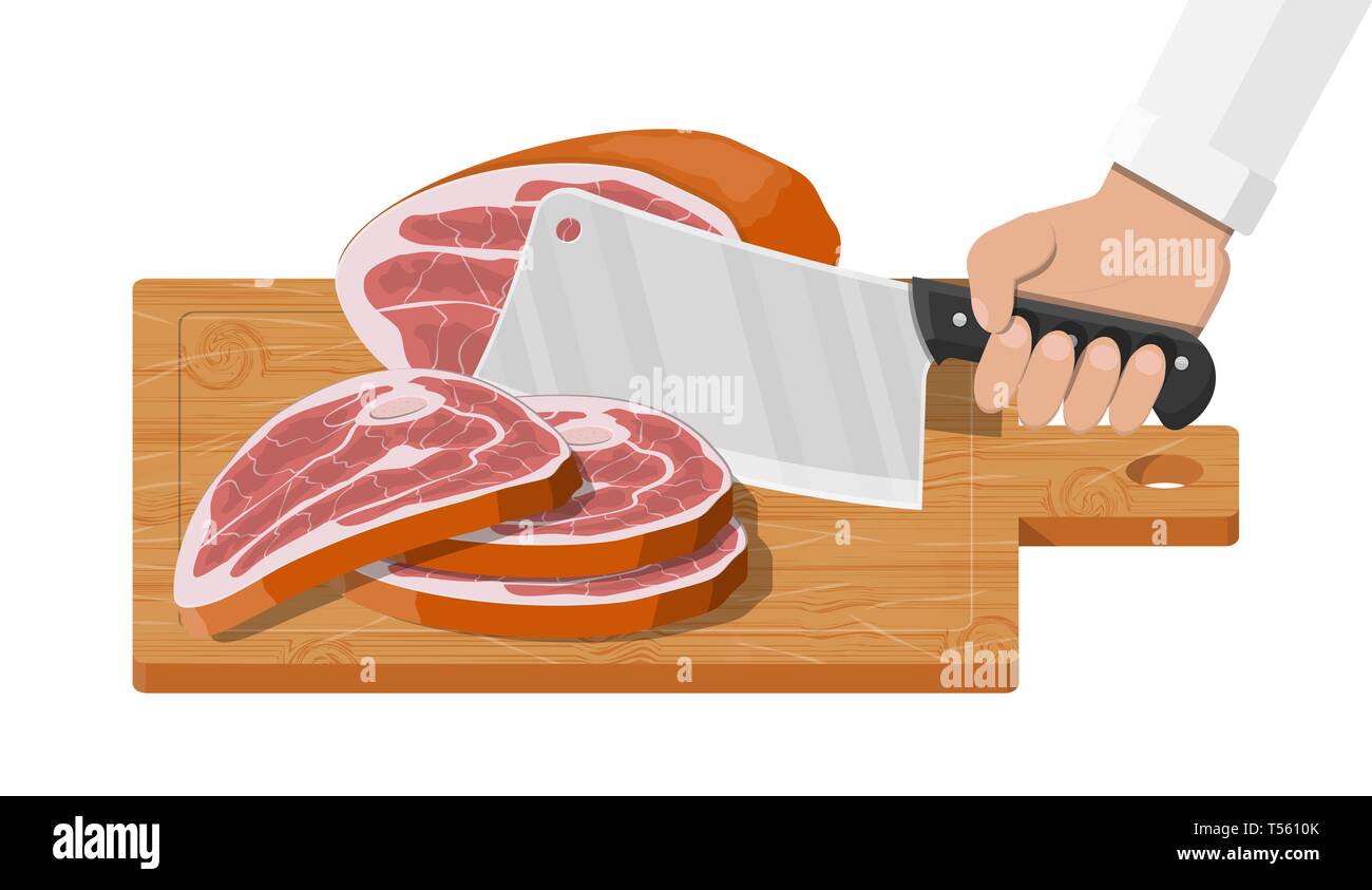 https://c8.alamy.com/comp/T5610K/meat-steak-chopped-on-wooden-board-with-kitchen-knife-cutting-board-butcher-cleaver-and-piace-of-meat-utensils-household-cutlery-cooking-domesti-T5610K.jpg