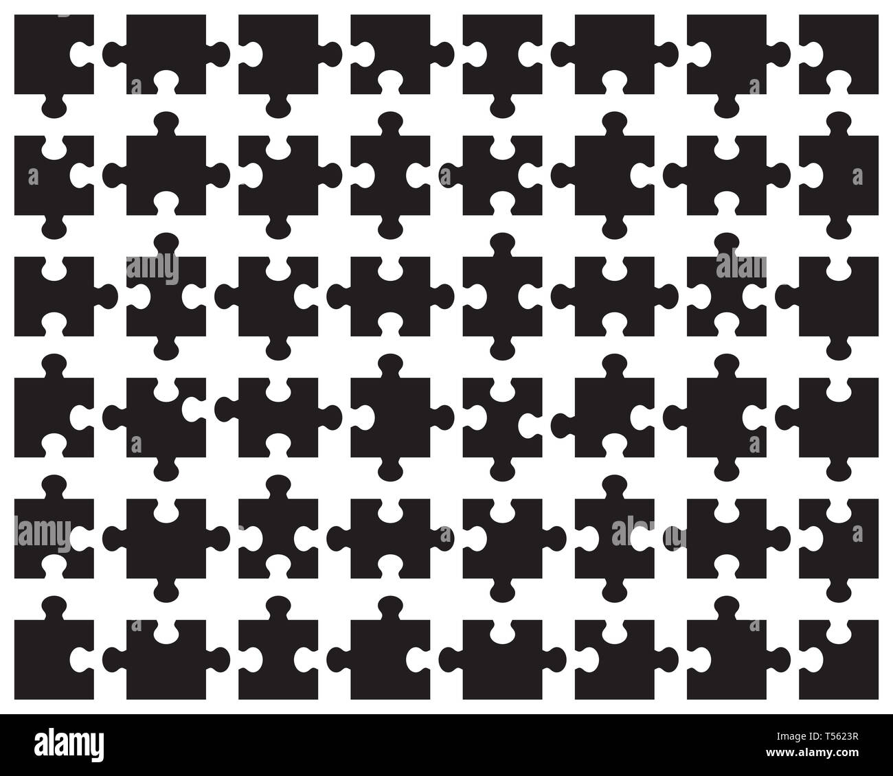 Vector illustration of black puzzle, separate pieces Stock Photo Alamy