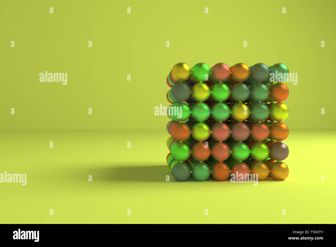 CGI geometric, inter-locked square, molecule style concepture ...