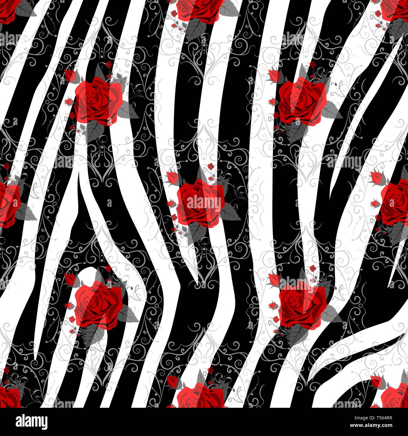 Red And Black Zebra Print Background