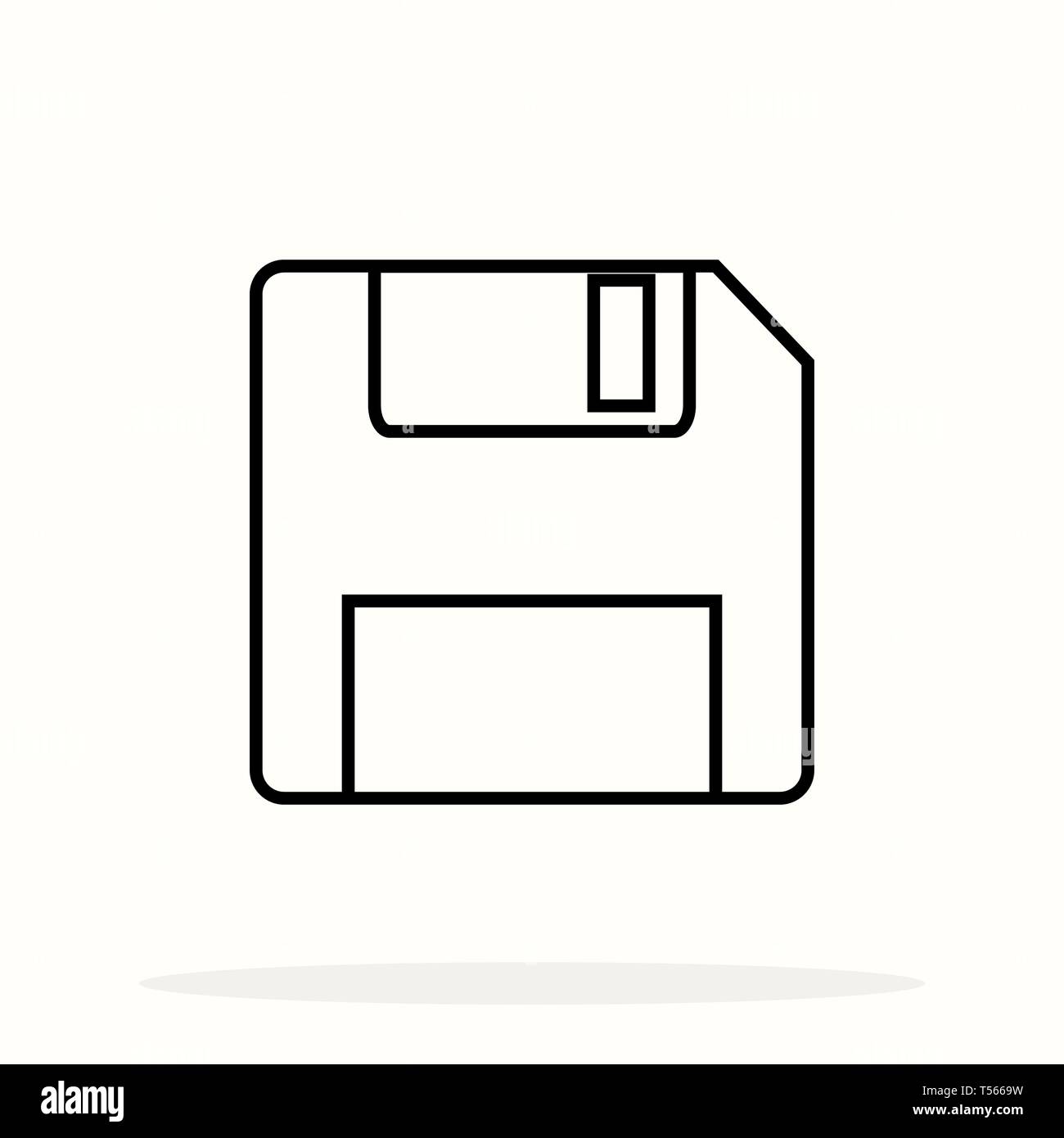 Disket line vector icon on white backround. eps10 Stock Vector
