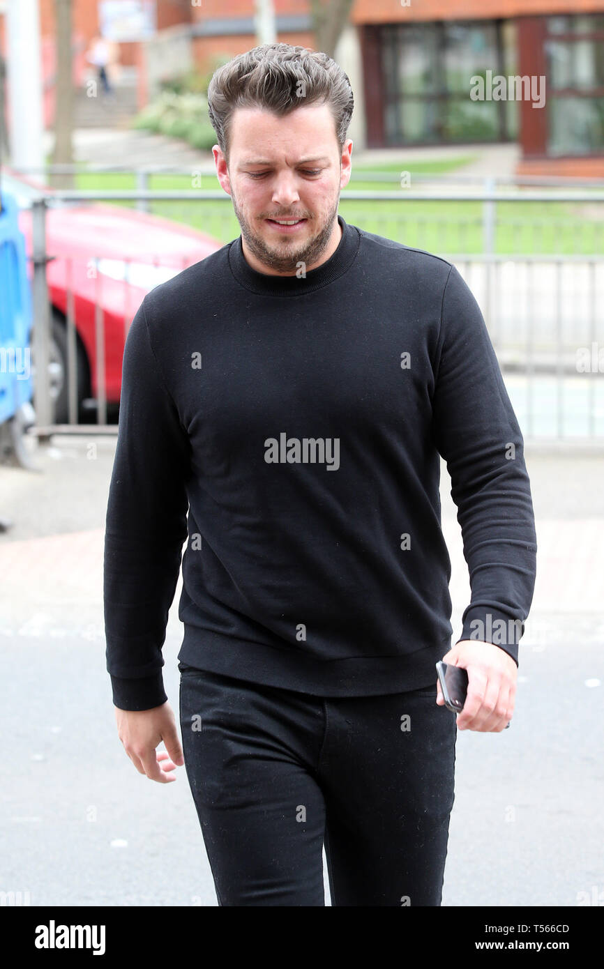 The male members of the cast of TOWIE film scenes at The Gallery Bar And Grill, South Woodford, Essex  Featuring: Diags Where: South Woodford, United Kingdom When: 21 Mar 2019 Credit: WENN.com Stock Photo